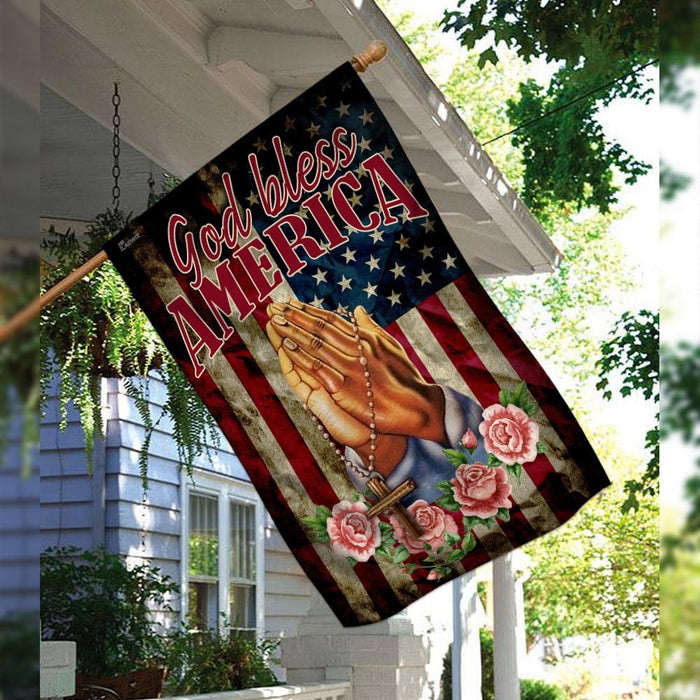 God Bless America Jesus Christian Prayer Flag | Garden Flag | Double Sided House Flag - GIFTCUSTOM