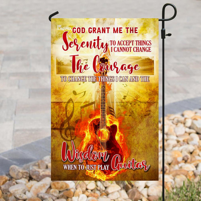 God Grant Me The Serenity To Just Play Guitar Flag | Garden Flag | Double Sided House Flag - GIFTCUSTOM