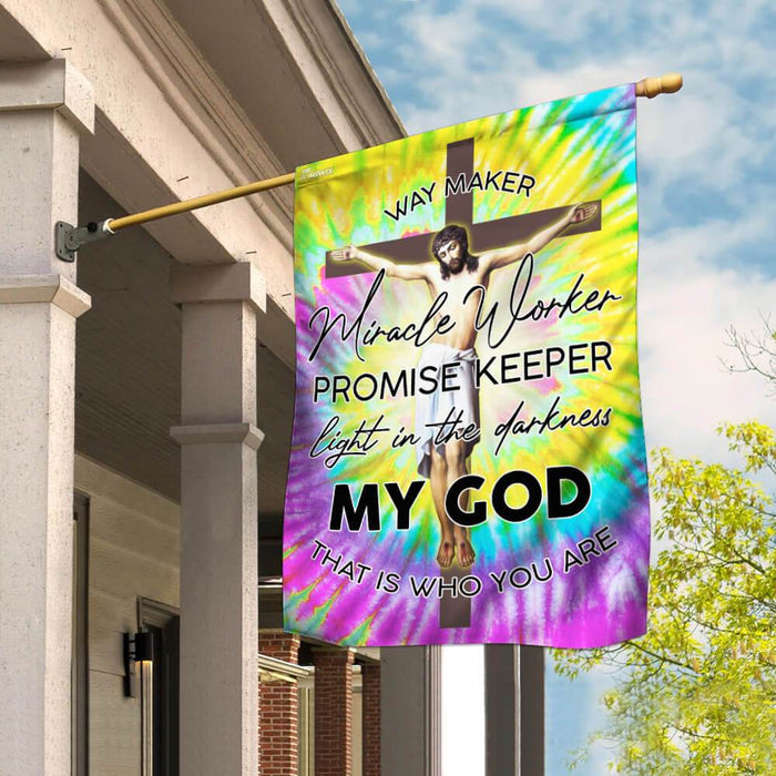 God Jesus Christian Way Maker Hippie Flag | Garden Flag | Double Sided House Flag - GIFTCUSTOM