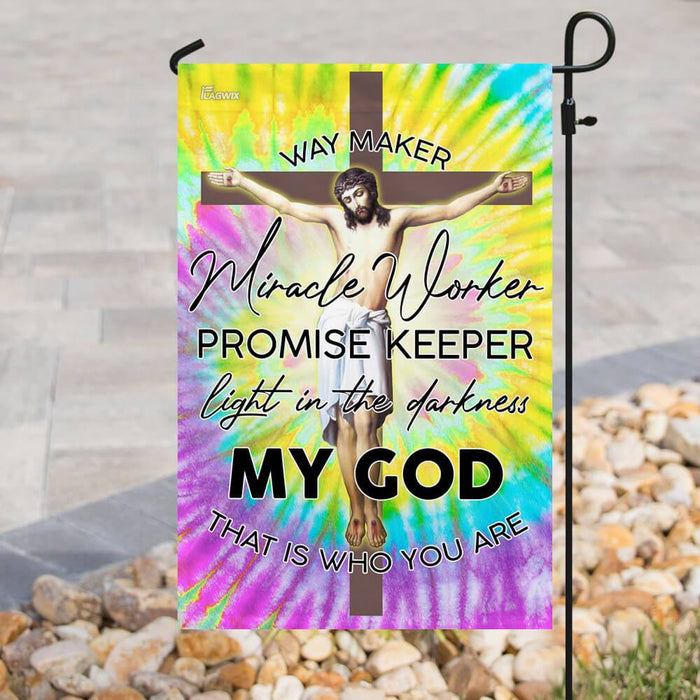 God Jesus Christian Way Maker Hippie Flag | Garden Flag | Double Sided House Flag - GIFTCUSTOM