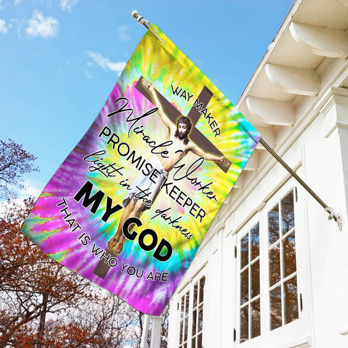 God Jesus Christian Way Maker Hippie Flag | Garden Flag | Double Sided House Flag - GIFTCUSTOM