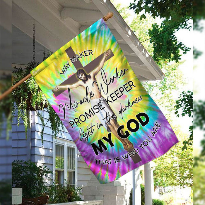 God Jesus Christian Way Maker Hippie Flag | Garden Flag | Double Sided House Flag - GIFTCUSTOM