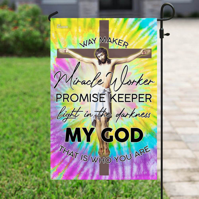 God Jesus Christian Way Maker Hippie Flag | Garden Flag | Double Sided House Flag - GIFTCUSTOM