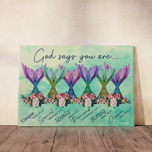 God Says You Are Mermaid Canvas And Poster Wall Art | Wall Decor - GIFTCUSTOM