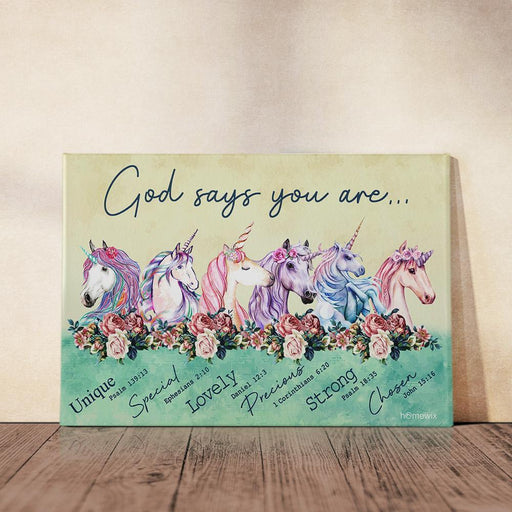 God Says You Are Unicorn Canvas And Poster Wall Art | Wall Decor - GIFTCUSTOM