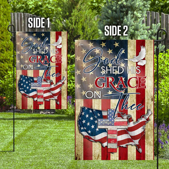 God Shed His Grace On Thee Flag | Garden Flag | Double Sided House Flag - GIFTCUSTOM