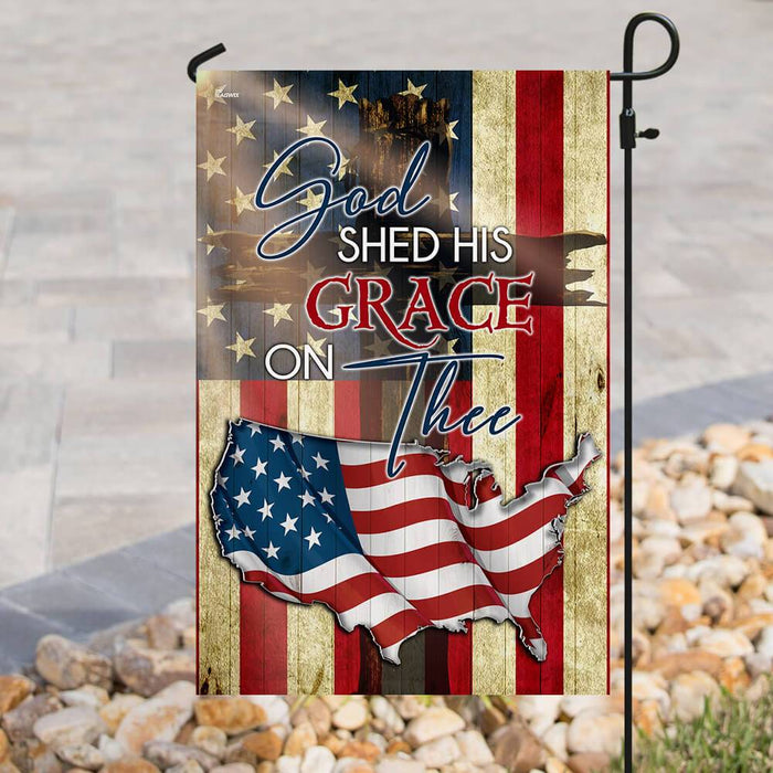 God Shed His Grace On Thee Flag | Garden Flag | Double Sided House Flag - GIFTCUSTOM