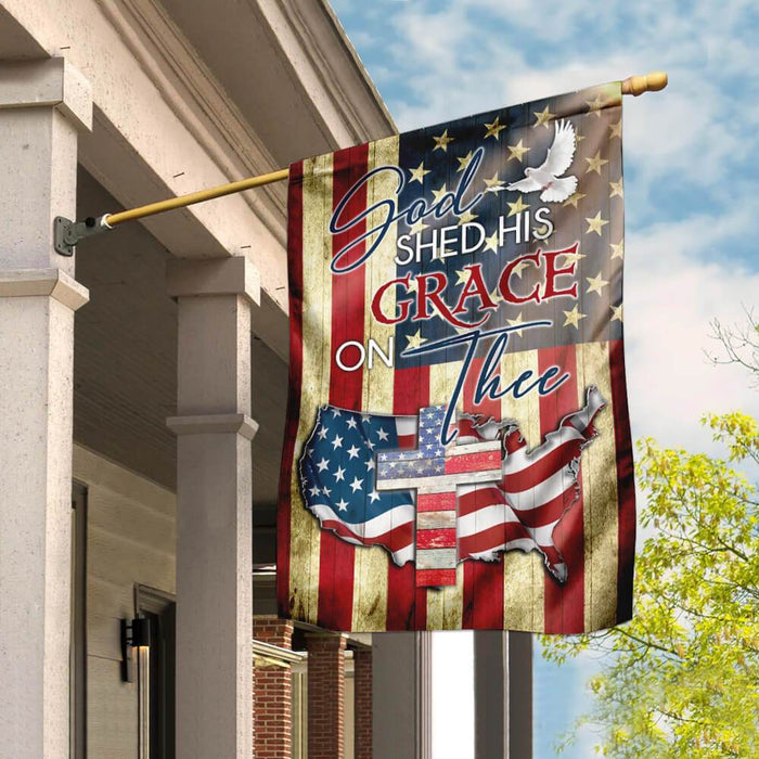 God Shed His Grace On Thee Flag | Garden Flag | Double Sided House Flag - GIFTCUSTOM