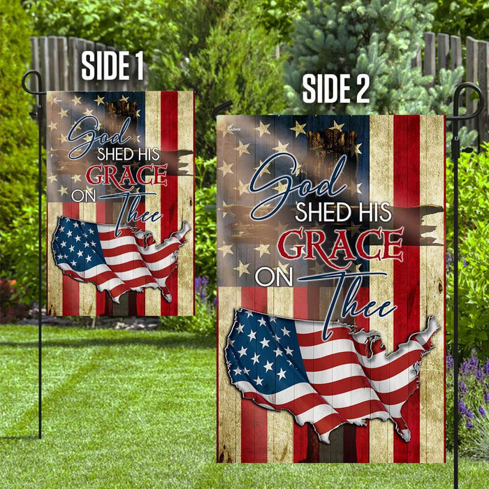God Shed His Grace On Thee Flag | Garden Flag | Double Sided House Flag - GIFTCUSTOM