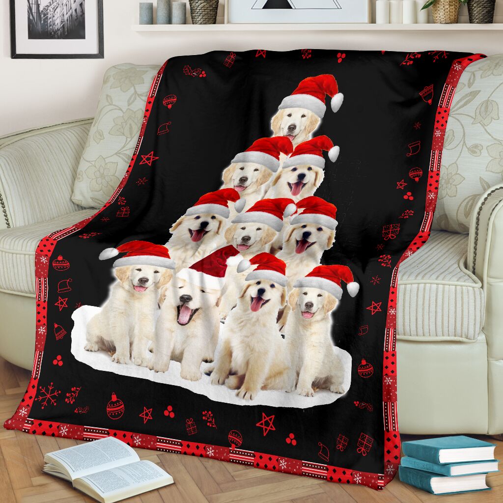 Golden retriever cute christmas blanket - GIFTCUSTOM