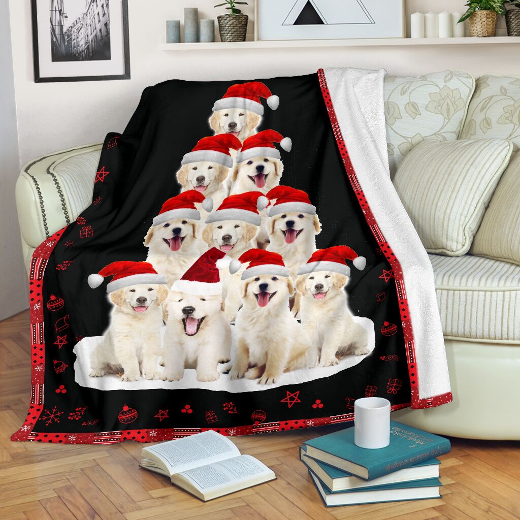 Golden retriever cute christmas blanket - GIFTCUSTOM