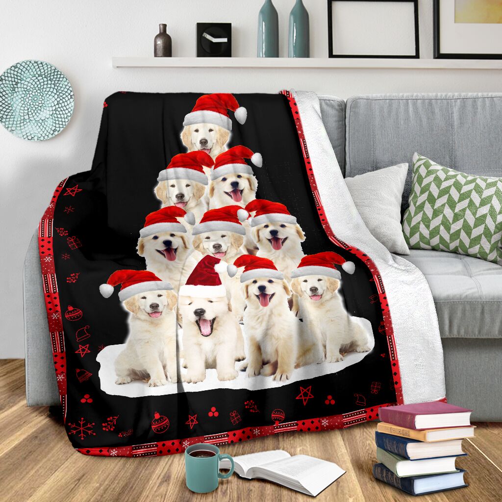 Golden retriever cute christmas blanket - GIFTCUSTOM