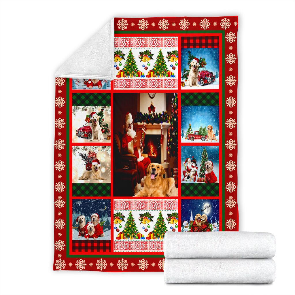 Golden retriever funny Christmas blanket - GIFTCUSTOM