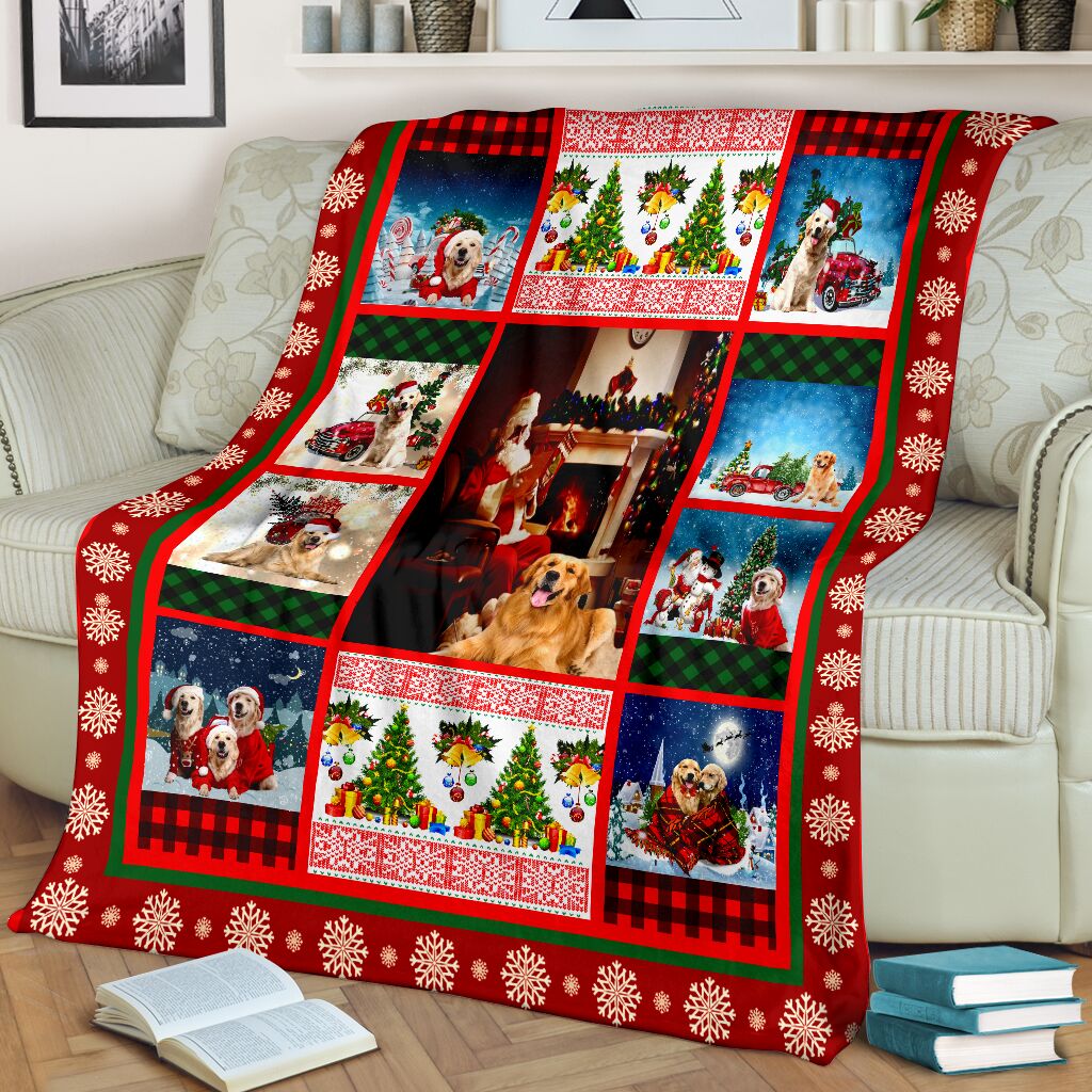 Golden retriever funny Christmas blanket - GIFTCUSTOM