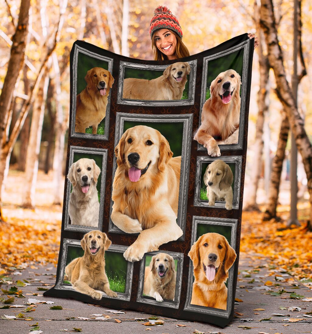 Golden retriever lovely faces blanket - GIFTCUSTOM