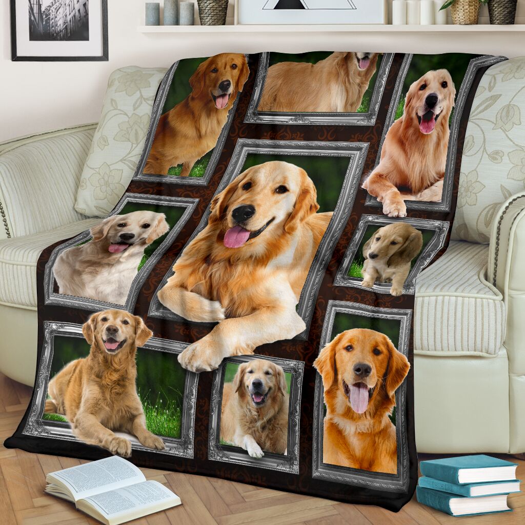 Golden retriever lovely faces blanket - GIFTCUSTOM