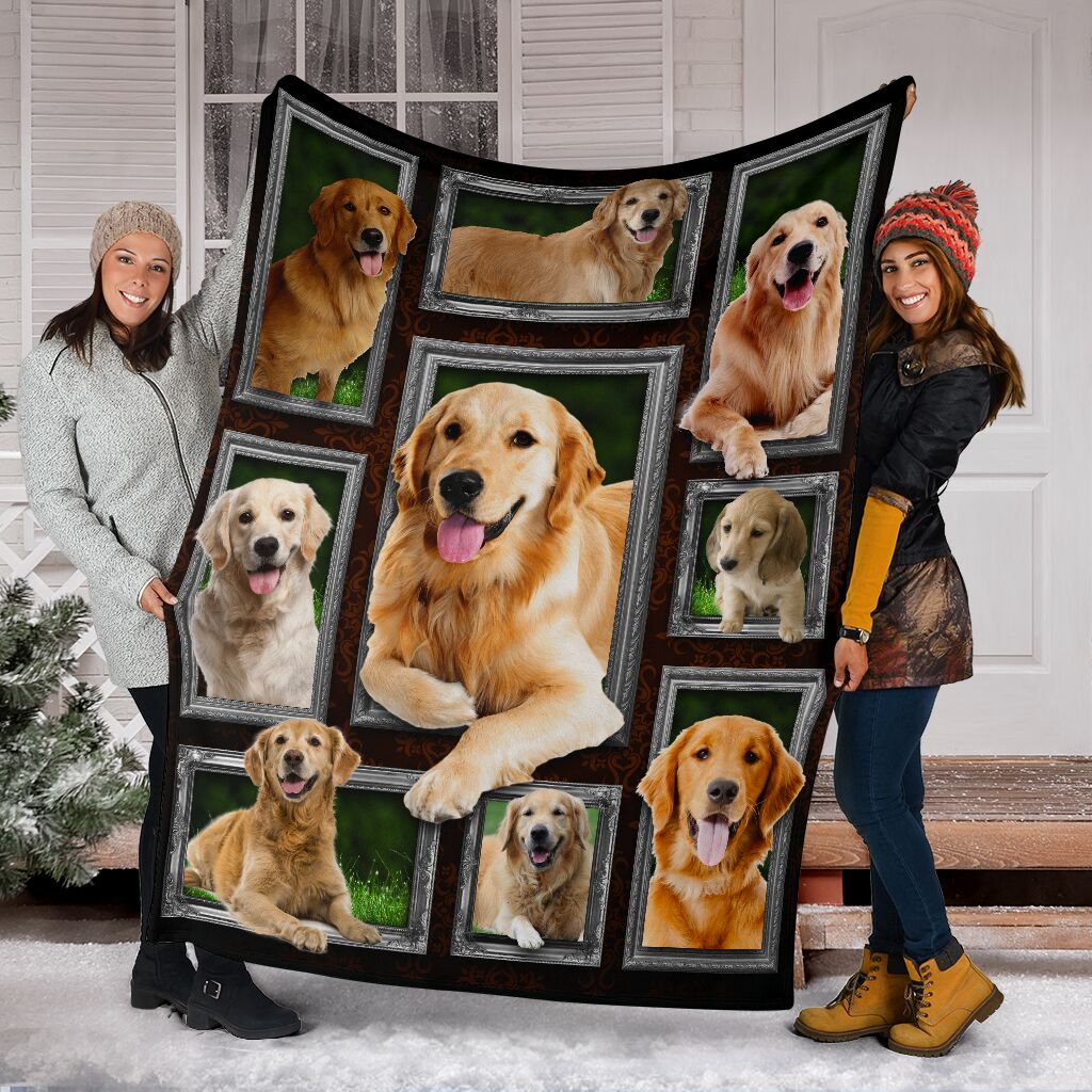 Golden retriever lovely faces blanket - GIFTCUSTOM