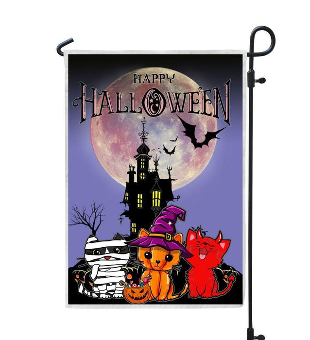Happy halloween Cat Boo Garden Flag - GIFTCUSTOM