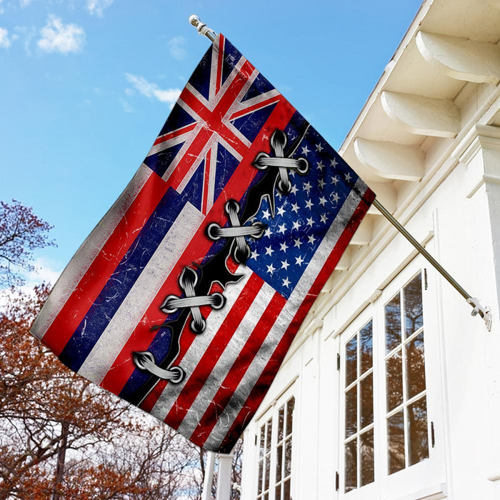 Hawaii American Flag | Garden Flag | Double Sided House Flag - GIFTCUSTOM