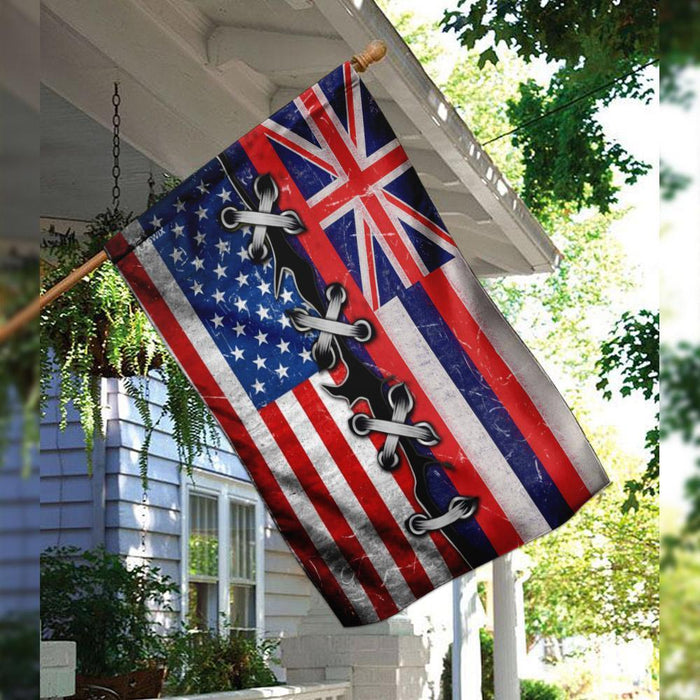 Hawaii American Flag | Garden Flag | Double Sided House Flag - GIFTCUSTOM