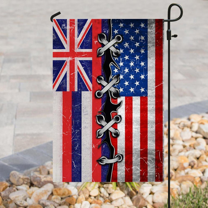 Hawaii American Flag | Garden Flag | Double Sided House Flag - GIFTCUSTOM