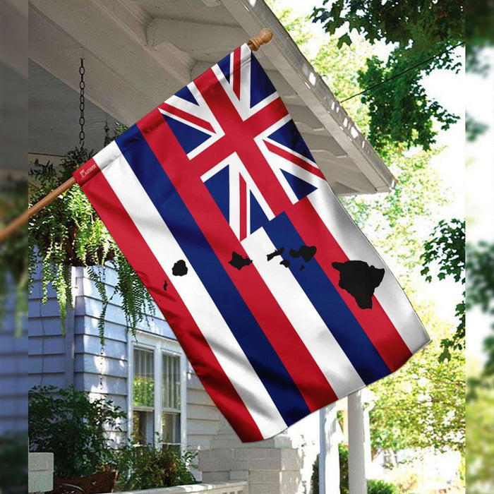 Hawaii State Map Flag | Garden Flag | Double Sided House Flag - GIFTCUSTOM