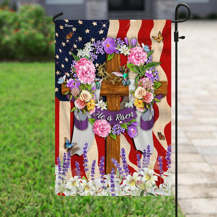 He Is Risen Christian American Flag - GIFTCUSTOM