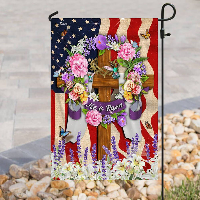 He Is Risen Christian American Flag - GIFTCUSTOM