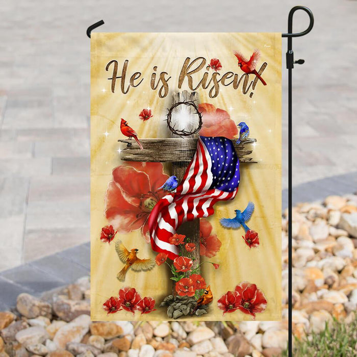 He Is Risen Jesus Flag | Garden Flag | Double Sided House Flag - GIFTCUSTOM