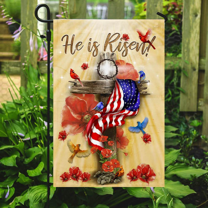 He Is Risen Jesus Flag | Garden Flag | Double Sided House Flag - GIFTCUSTOM