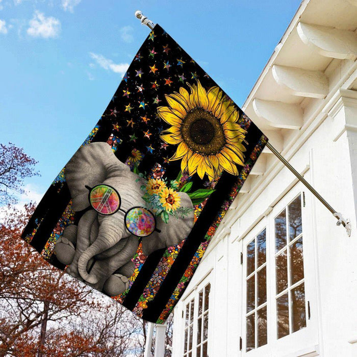 Hippie Flag Elephant - GIFTCUSTOM