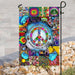 Hippie. Imagine All The People Living Life In Peace Flag | Garden Flag | Double Sided House Flag - GIFTCUSTOM