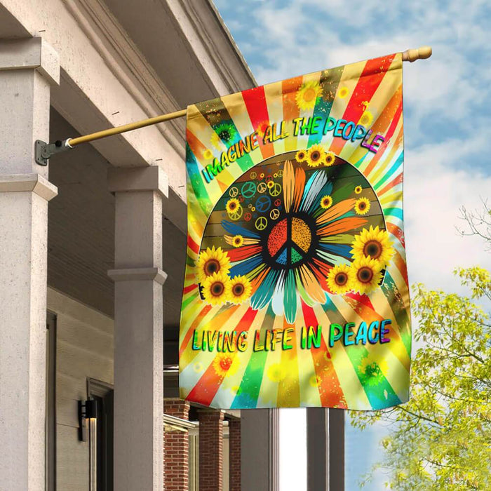 Hippie Peace Flag | Garden Flag | Double Sided House Flag - GIFTCUSTOM