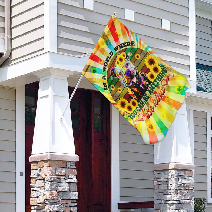 Hippie Peace Pit Bull Flag | Garden Flag | Double Sided House Flag - GIFTCUSTOM