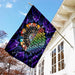 Hippie With A Rock and Roll Heart Flag | Garden Flag | Double Sided House Flag - GIFTCUSTOM