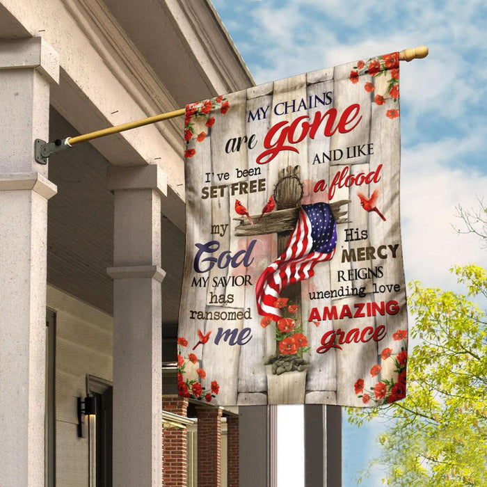 His Mercy Reigns Unending Love Amazing Grace Jesus Christ Flag | Garden Flag | Double Sided House Flag - GIFTCUSTOM