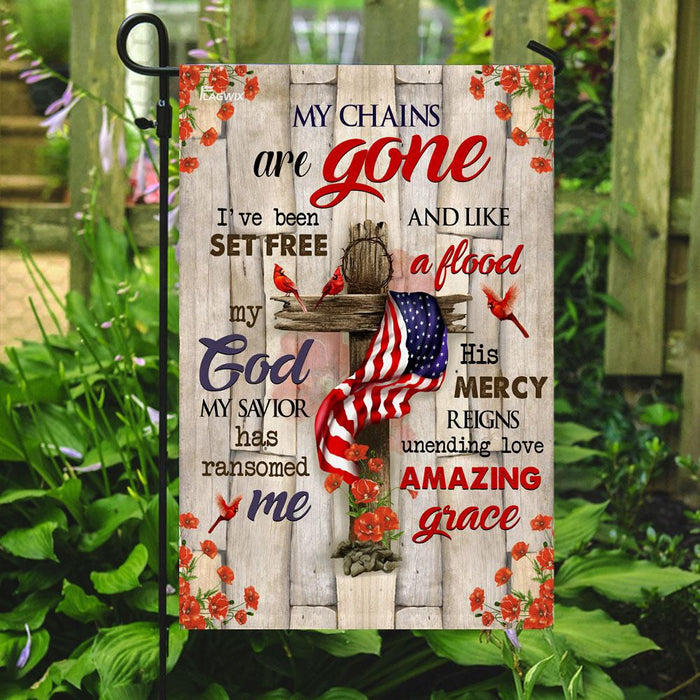 His Mercy Reigns Unending Love Amazing Grace Jesus Christ Flag | Garden Flag | Double Sided House Flag - GIFTCUSTOM