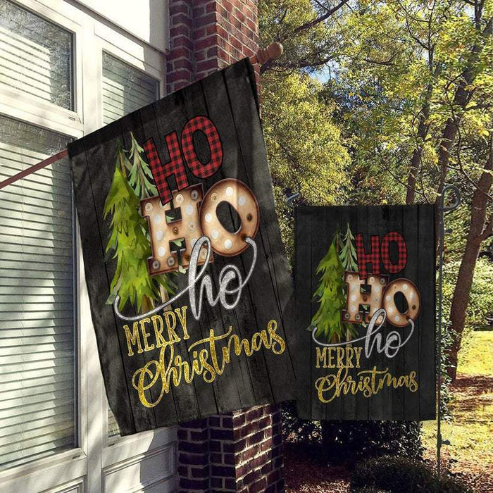 Ho Ho Ho Merry Christmas, Christmas Flag, Holiday Flag, Merry Christams Flags, Santa Flags, Welcome Flags, House Flags, Garden Flags, Holiday Outdoor Decor - GIFTCUSTOM