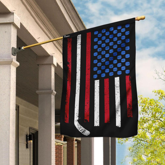 Hockey American Flag | Garden Flag | Double Sided House Flag - GIFTCUSTOM