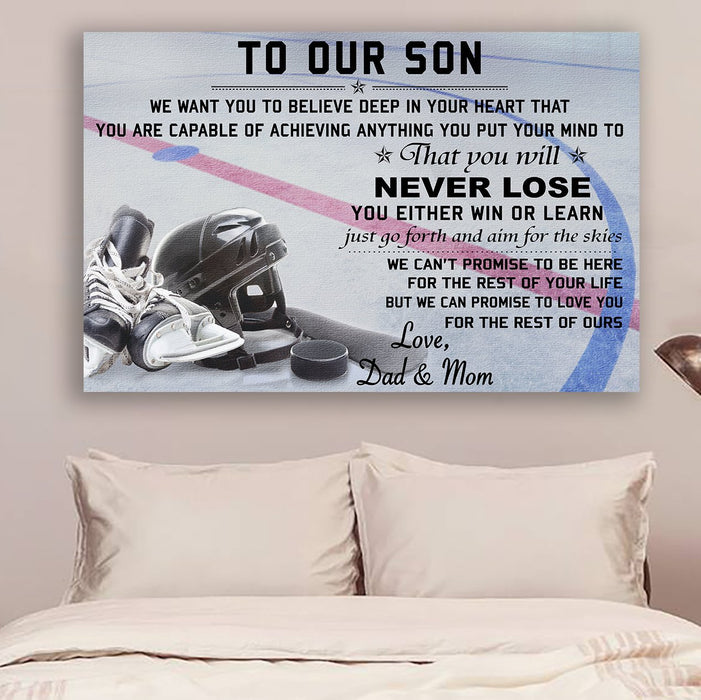 Hockey Canvas and Poster ��� to our son ��� never lose QH wall decor visual art - GIFTCUSTOM