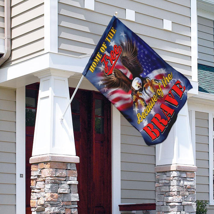 Home Of The Free Because Of The Brave Flag | Garden Flag | Double Sided House Flag - GIFTCUSTOM