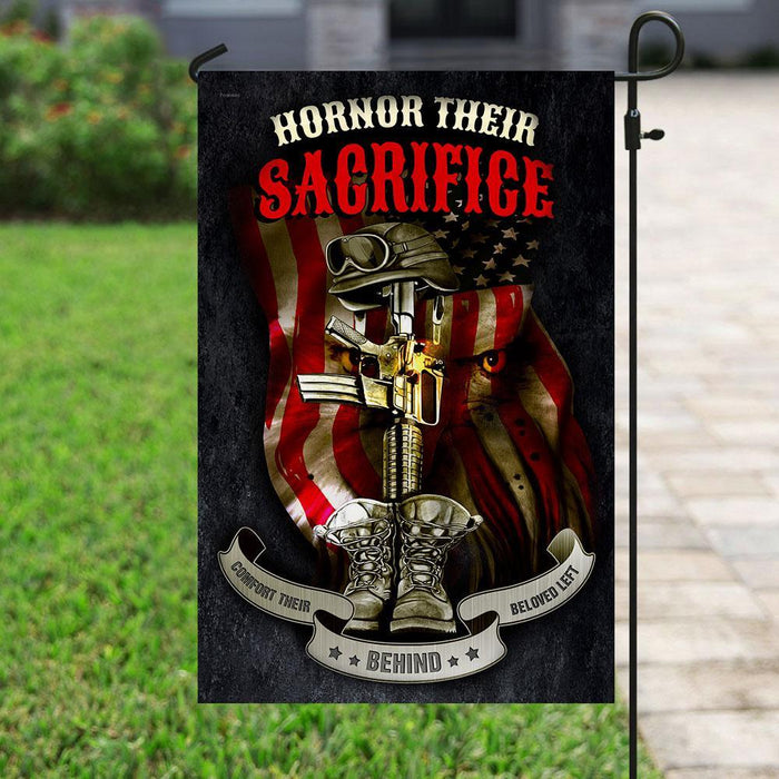 Honor Their Sacrifice Flag | Garden Flag | Double Sided House Flag - GIFTCUSTOM