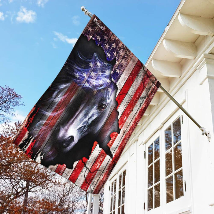 Horse American US Flag | Garden Flag | Double Sided House Flag - GIFTCUSTOM