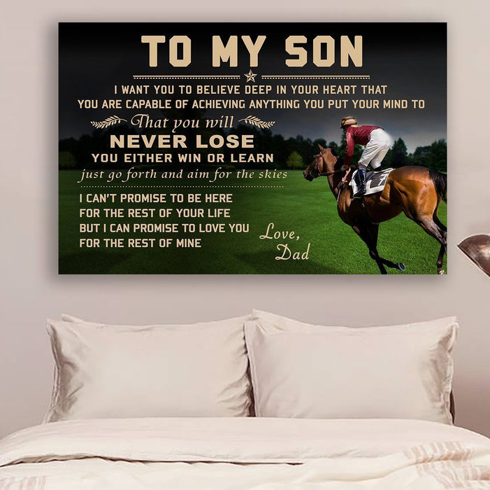 Horse Canvas and Poster ��� Dad to son ��� Never lose wall decor visual art - GIFTCUSTOM