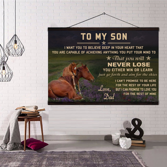 Horse Hanging Canvas Never lose wall decor visual art - GIFTCUSTOM