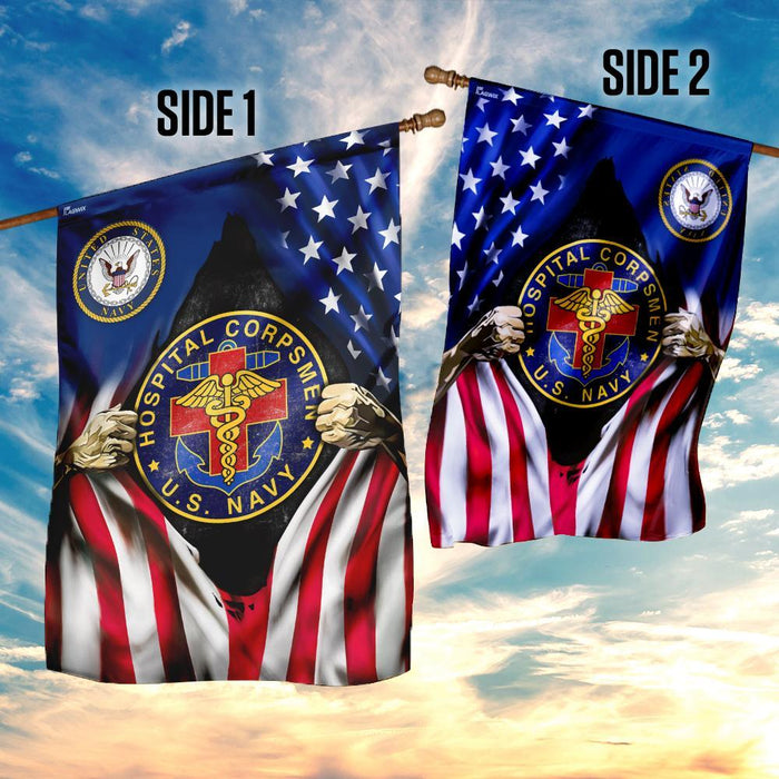 Hospital Corpmen US Navy Flag | Garden Flag | Double Sided House Flag - GIFTCUSTOM