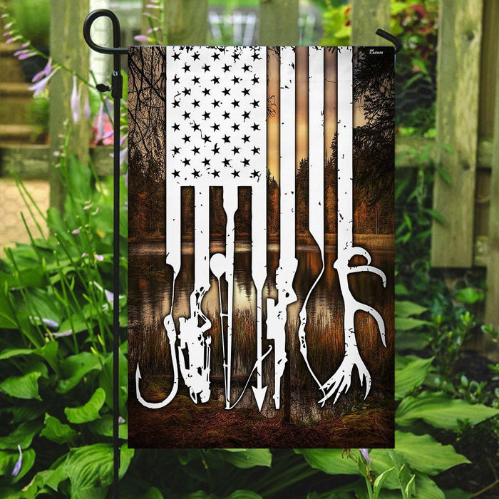 Hunting and Fishing Flag | Garden Flag | Double Sided House Flag - GIFTCUSTOM