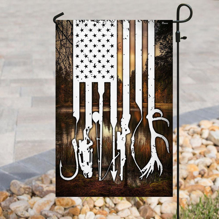 Hunting and Fishing Flag | Garden Flag | Double Sided House Flag - GIFTCUSTOM