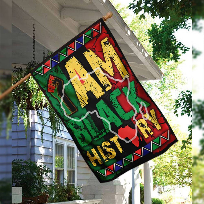 I Am Black History Flag | Garden Flag | Double Sided House Flag - GIFTCUSTOM