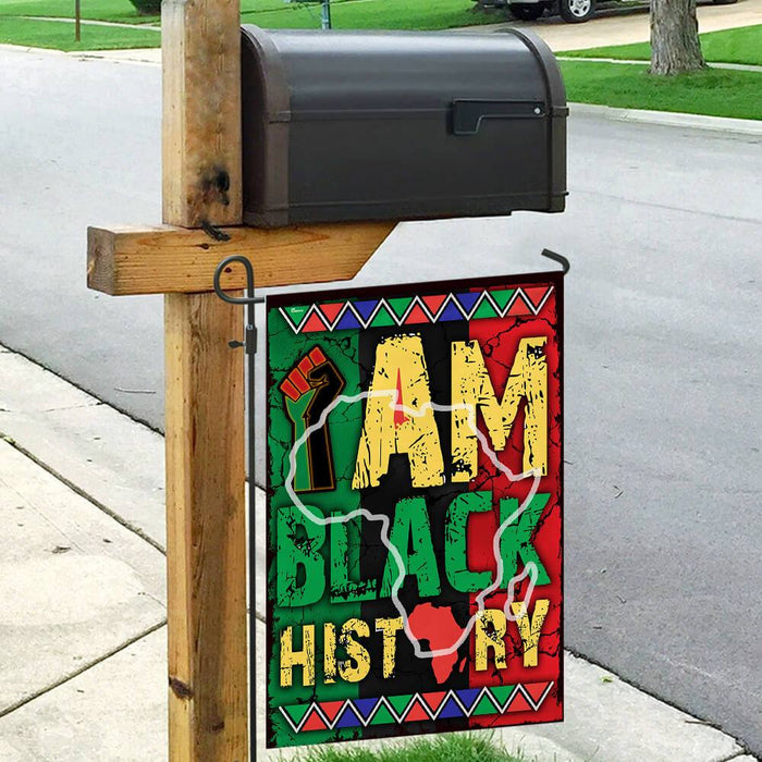 I Am Black History Flag | Garden Flag | Double Sided House Flag - GIFTCUSTOM